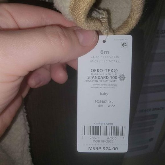 Carters baby 6m fleece outfit stroller suit brown and tan NWT 🍁 - Picture 4 of 4